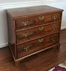 Chippendale Style Yew Wood Three Drawer Chest