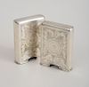 PAIR OF SILVER-PLATED PLAYING CARD HOLDERS