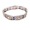 Art Deco 18k Sapphire Diamond Pearl Bracelet