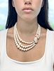 18k White Angel Skin Coral Necklace