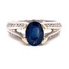 14K Sapphire Diamond Engagement Ring