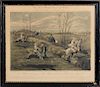 AFTER HENRY ALKEN (1810-1894): THE FIRST STEEPLE CHASE ON RECORD: FOUR PLATES