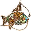 Chinese Silver and Enamel Fish Pendant