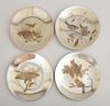 SET OF FOUR REED AND BARTON SILVER-PLATED LIMITED EDITION PLATES, FROM THE AUDUBON COLLECTION
