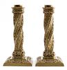 English Victorian Gothic Bronze Candleholders