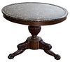 Louis Philippe Mahogany & Marble Center Table