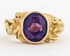 Vintage 18K Yellow Gold Color Change Sapphire Ring