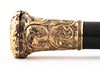 Victorian Gold-Tone Metal Milord Handle Cane