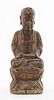 Asian Carved Wood Seated Guan Yin Buddha