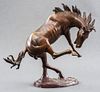 Bronze Sculpture of a Rearing Stallion