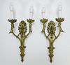 PR French Gilt Bronze Twisted Rope Wall Sconces