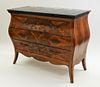 French Marquetry Marble Top Console