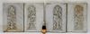 4PC LG Carved Italian Carrera Marble Wall Elements