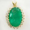 Lady's Large Approx. 13.0 Carat Oval Cut Emerald