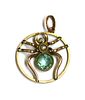 An Edwardian gold paste and split pearl spider pendant,