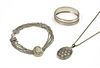 A small quantity of Victorian silver jewellery,
