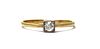 A gold single stone diamond ring,