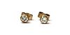 A pair of gold single stone diamond earrings,