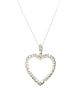 A white gold diamond heart pendant,