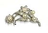 A cultured pearl and diamond spray brooch,