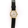 A ladies' gold Omega mechanical strap watch,