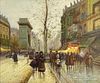 Antoine Brunier, French (20th C) Oil on canvas "Paris Street Scene"