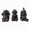 3 Bronze Elephant Statues