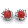 Coral And Diamond Earrings