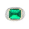 5.87 Ct. Emerald Cabochon Cut And Diamond GIA Cert