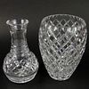 Lot of Two (2) Cut Crystal Table Top Items. Includes a Ceska Vase