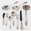 Manchester Silver Co. Valenciennes Pattern Sterling Silver Flatware Service, Providence, Rhode Island, mid-20th century, including twel