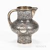 Russian Niello and .875 Silver Pitcher, Moscow, c. 1887, unidentified maker's mark "GI," assay master probably Vladimir Stepanovich Smi