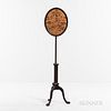 Reproduction Oval Pole Fire Screen, 20th century, featuring floral fabric on tripod base with claw feet, ht. 62 1/2 in. Provenance: Tow