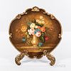 Painted and Gilded Fire Screen, c. 1920, featuring painting of a bouquet, ht. 40 1/2, wd. 37 in.  Provenance: Townshend Collection.