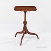 Federal-Style Cherry Candlestand, America, c. 1820, square top on a turned support with tripod legs, ht. 27, wd. 16 1/2, dp. 16 in. Pro
