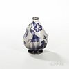 GallÃ© Etude Cameo Glass Vase, France, c. 1900, vasiform with dark purple morning glory flowers on frosted ground, silvered metal mouth