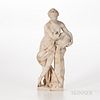 Alabaster Figure of a Classical Nude, the woman modeled partially draped, ht. 23 in. Provenance: Townshend Collection.