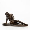 Grand Tour Barbedienne Bronze of the Dying Gaul, France, 19th century, dark brown patina, after a casting by Benedetto Boschetti, inscr