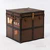 Louis Vuitton-style Steamer Trunk, 19th century, leather loop handles, painted "H.D.T." on either side for Henry Townshend, ht. 25 1/2,