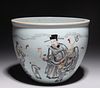 Antique Chinese Enameled Porcelain Brush Pot