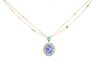Tanzanite Emerald & Diamond 18k Gold Necklace