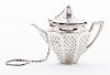 A Gorham Silver Teapot Tea Strainer, , marked sterling 6284