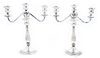 * A Pair of American Three-Light Silver Candelabra, Amston Height 11 inches.