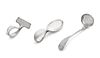 Two American Silver Child's Articles, Tiffany & Co., New York, NY, comprising a food pusher and a spoon; together with an Englis