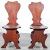 A Pair of Renaissance Style Hall Chairs Height 37 1/2 inches.