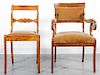 Two Regency Fruitwood Chairs Height of taller 34 1/2 inches.