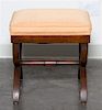 * A Neoclassical Mahogany Tabouret Width 18 inches.