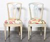 * A Pair of Italian Painted Side Chairs Height 35 1/4 inches.