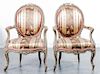 * A Pair of Louis XV Style Painted Fauteuils Height 38 inches.