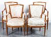 * A Set of Four Louis XVI Style Walnut Fauteuils Height 34 inches.